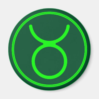 Aimant Symbole du zodiaque Taureau en contraste vert
