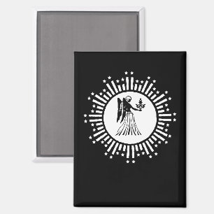 Aimant Symbole du zodiaque Vierge avec étoiles et soleil