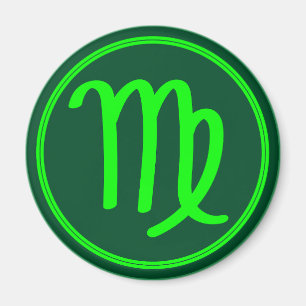 Aimant Symbole du zodiaque Vierge Contraste Vert