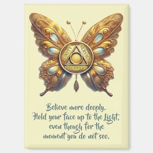 Aimant Symbole d'unité papillon, prière (Recto)