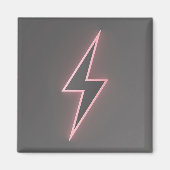 Aimant Symbole éclair rose brillant (Devant)