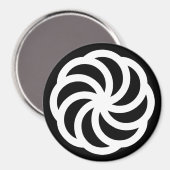 Aimant Symbole éternel arménien blanc sur fond noir (Recto/Verso)