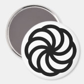 Aimant Symbole éternel arménien noir sur fond blanc (Recto/Verso)