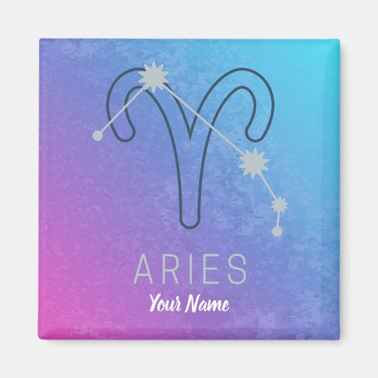 Aimant SYMBOLE Étoile Zodiaque Aries Horoscope Constellat (Devant)
