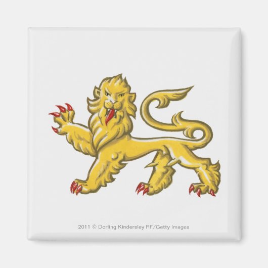 Aimant Symbole héraldique de l'état de lion gardant (Devant)