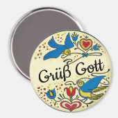 Aimant SYMBOLE Hex Néerlandais Pennsylvanie Grüß Gott (Recto/Verso)