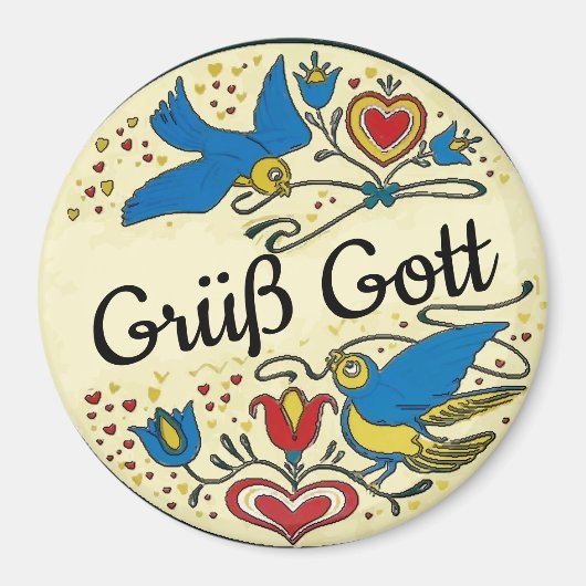 Aimant SYMBOLE Hex Néerlandais Pennsylvanie Grüß Gott (Devant)
