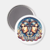 Aimant SYMBOLE Horoscope Gemini | SIGNE D'Astrologie Jume (Recto/Verso)