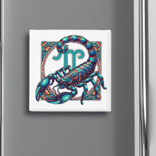 Aimant SYMBOLE Horoscope Scorpio   Scorpion bleu