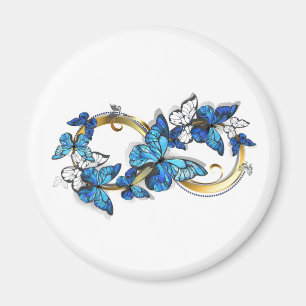 Aimant Symbole infini de papillons Morpho bleus