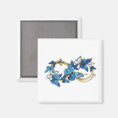 Aimant Symbole infini de papillons Morpho bleus (Recto/Verso)