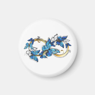 Aimant Symbole infini de papillons Morpho bleus