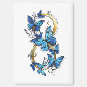 Aimant Symbole infini de papillons Morpho bleus