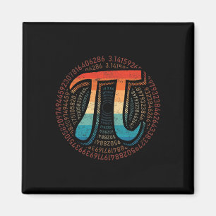 Aimant Symbole Jour Pi Retro Vintage Pi 3.14 Nombre Drôle