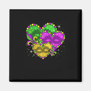 Aimant Symbole Mardi Gras Coeur Fleur de lys Mardi Gras