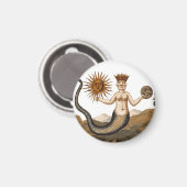 Aimant Symbole médiéval de l'alchimie - Merman avec solei (Recto/Verso)