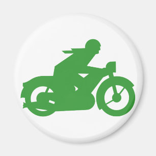 Aimant Symbole moto vert
