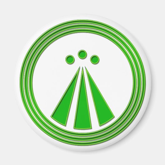 Aimant SYMBOLE OBOD Neon Green (Devant)