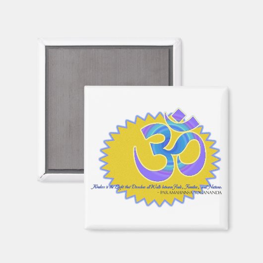 Aimant Symbole Om Aum Paramahansa Yogananda Citation (Recto/Verso)