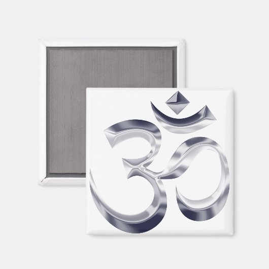 Aimant symbole Om chromé (Recto/Verso)