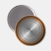 Aimant SYMBOLE OM EMBOSSÉ SUR PIÈCE Métallique (Recto/Verso)