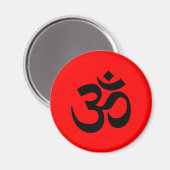 Aimant Symbole Om rouge et noir (Recto/Verso)