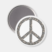 Aimant Symbole PEACE - ARGENT (Recto/Verso)