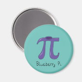 Aimant Symbole Pi Blueberry Mignon Prof de Maths (Recto/Verso)