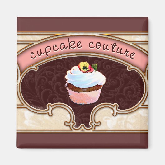 Aimant Symbole Pink Cupcake Couture Bannière du logo (Devant)