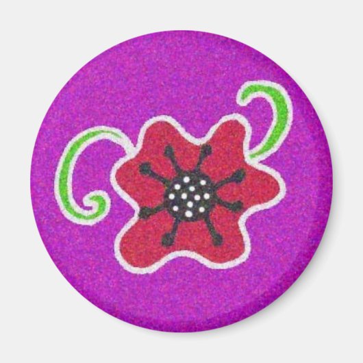 Aimant Symbole Pysanka : Pavot (Devant)