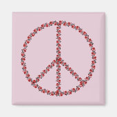 Aimant SYMBOLE rose DE LA PAIX (Devant)