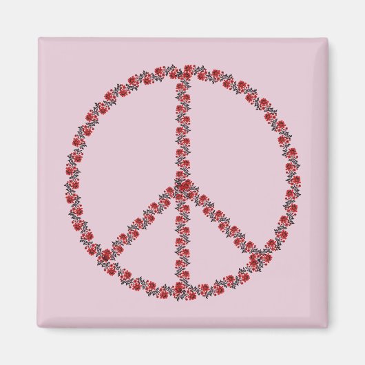 Aimant SYMBOLE rose DE LA PAIX (Devant)