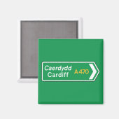 Aimant Symbole routier de Cardiff, Royaume-Uni (Recto/Verso)
