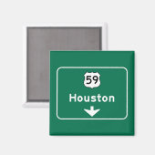Aimant SYMBOLE ROUTIER DE Houston, TX (Recto/Verso)