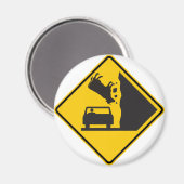 AIMANT SYMBOLE ROUTIER DE LA ZONE VACHE EN CHUTE (Recto/Verso)