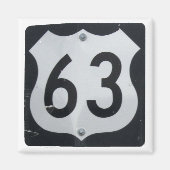 Aimant SYMBOLE ROUTIER US Route 63 (Devant)