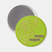 Aimant Symbole RUNA / OR, argent, aimant, vert (Recto/Verso)