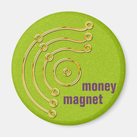 Aimant Symbole RUNA / OR, argent, aimant, vert (Devant)