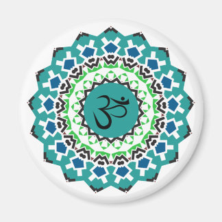 Aimant Symbole spirituel Mandala Yoga Om Symbole Turquois