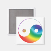 Aimant Symbole Yin Yang Arc-en-Ciel (Recto/Verso)