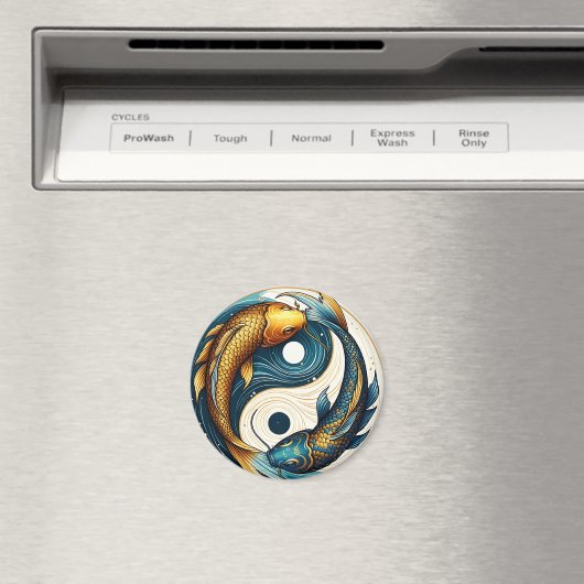 Aimant SYMBOLE YIN Yang Koi Fish (In Situ (Lave-vaisselle))
