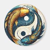 Aimant SYMBOLE YIN Yang Koi Fish (Devant)