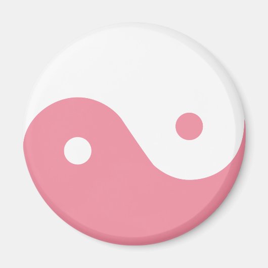 Aimant Symbole Yin-Yang rose (Devant)
