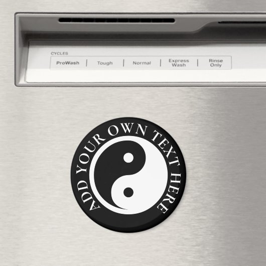 Aimant Symbole Yin Yang - tatouage solide design 2 (In Situ (Lave-vaisselle))