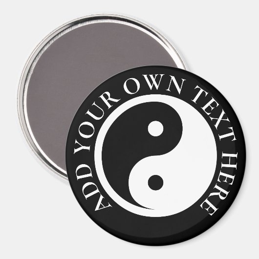 Aimant Symbole Yin Yang - tatouage solide design 2 (Recto/Verso)