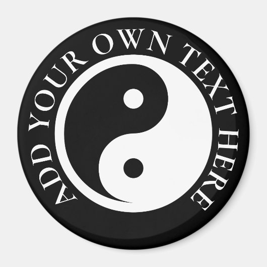 Aimant Symbole Yin Yang - tatouage solide design 2 (Devant)