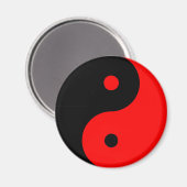 Aimant SYMBOLE YIN Yang Ying Taoism Taijitu chinois Rouge (Recto/Verso)