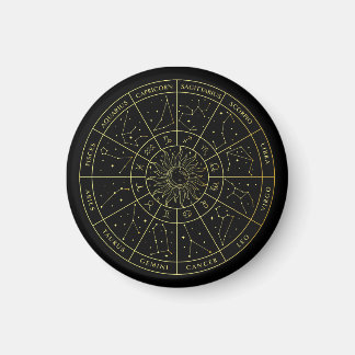 Aimant Symbole Zodiac horoscope constellations carte or