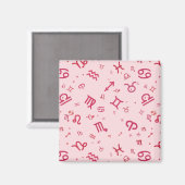 Aimant SYMBOLE Zodiaque Astrologie Rose (Recto/Verso)