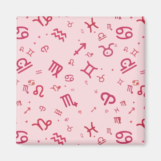 Aimant SYMBOLE Zodiaque Astrologie Rose (Devant)